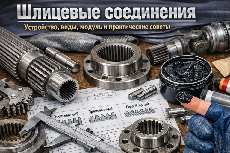 Шлицевое соединение: что это, виды, обозначение, расчёт модуля и обслуживание